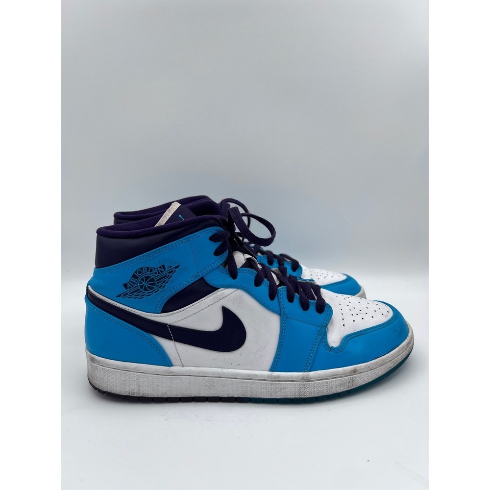 Nike‎ Air Jordan 1 Mid Blue Lagoon Grand Purple 554724-415 Mens 9.5 Sneakers